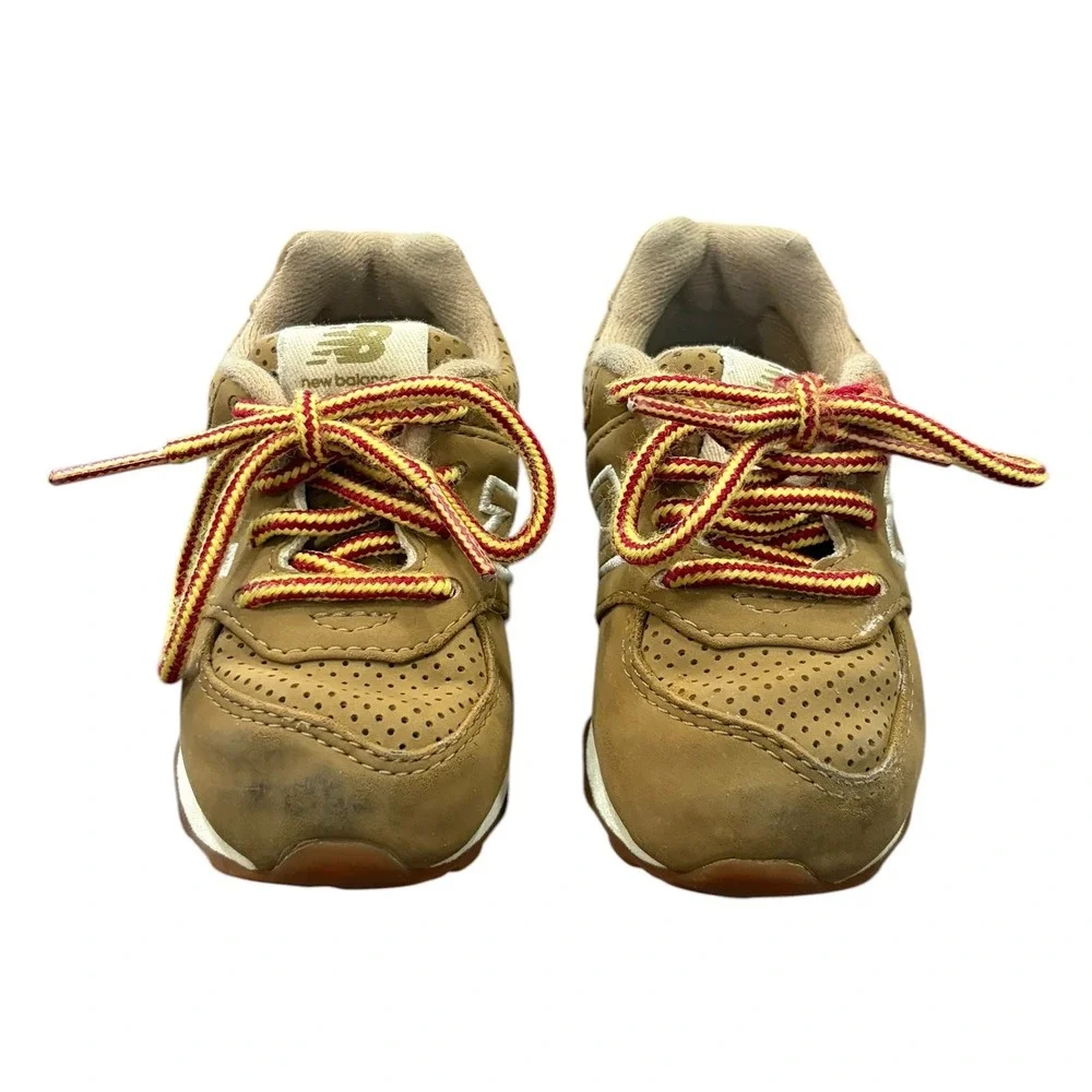 New Balance 574 Kids Toddlers Sneakers Tan Leather Low Top Shoes Size‎ 5